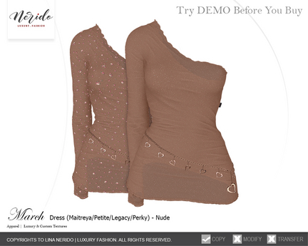 Second Life Marketplace - ~Nerido~ March Dress-Nude